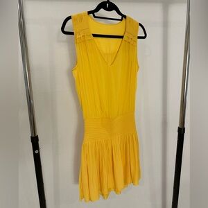 Ramy Brook Sunny Yellow Pleated Mini Dress